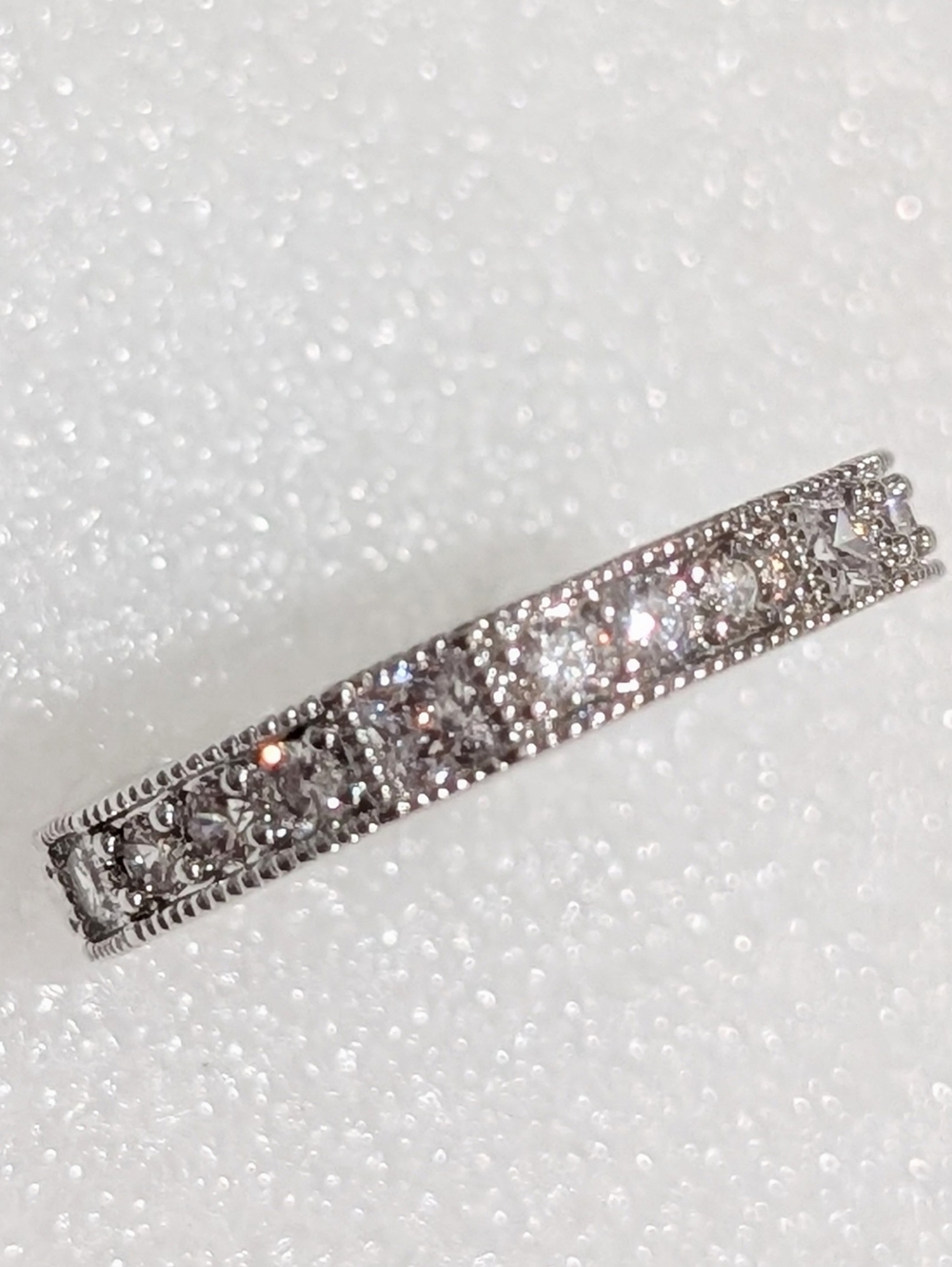 NWOT Bomb Party Brilliant Pave Set Cubic Zirconia Eternity Band Ring (Size 11)